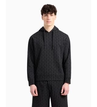 A|X Armani Exchange para hombre. XM001225AF11847FC026 Sudadera Multi Logo negro (M), Casual, Algodón