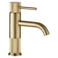 grifo de lavabo rea lungo stripe low brush gold 16 x 12 x 195 cm