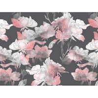 fotomural vinilo flores blanco rosa 400 x 300 cm