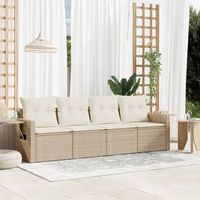 conjunto de sofas jardin con cojines 4 uds  mueble jardin mesa y sillas ratan sintetico beige cfw563010