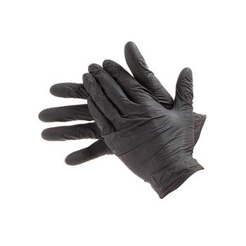 Powder Free Nitrile Gloves Black - Small (Qty 100)