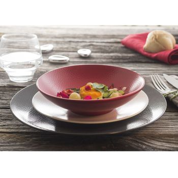 Plato de sopa (x6) gres rojo