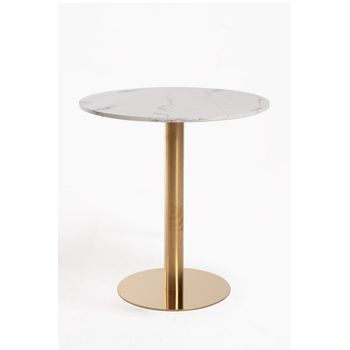 Mesa Firro Redonda 70cm Golden De Acero Reforzado 74*70*70cm - Blanco