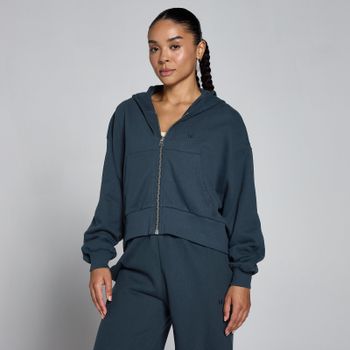 Sudadera con capucha ligera de felpa francesa con cremallera para mujer de MP - Faded Blue - XXL