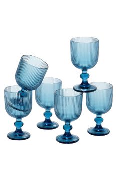 Copa de vino merlot azul  h15xb8xl8cm