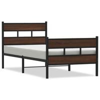 estructura cama con cabecero y pie sin colchon marron 75x190 cm vidaxl