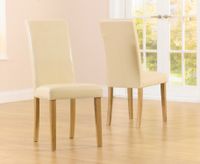 albany cream faux leather dining chairs - cream