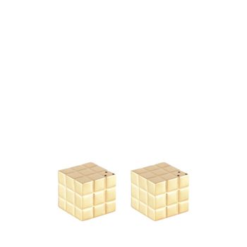 Salero y pimentero cubitera rubik's dorado 3x3x3 cm