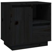 mesita de noche  mesa auxiliar  mesilla madera maciza de pino negro 50x34x50 cm
