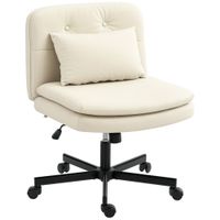 homcom silla de oficina sin reposabrazos de piel sintetica silla de escritorio con ruedas cojin adicional altura ajustable   aosom espana