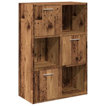 Estantería Madera De Ingeniería Color Envejecido 60,5x30x90 Cm Vidaxl