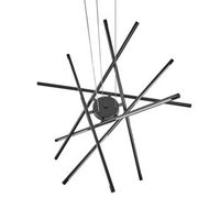 lampara colgante led decorativa geometrica diseno suspendido de metal negro palun