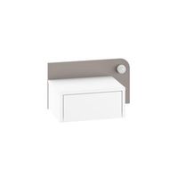 mesilla de noche dotta con bombilla de madera - 52 x 30 x 28 cm - blanco