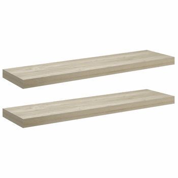 Estantes Flotantes De Pared 2 Uds Mdf Roble 90x23,5x3,8 Cm Vidaxl