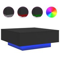 mesa de cafe  mesa de centro con luces led negro 80x80x31 cm