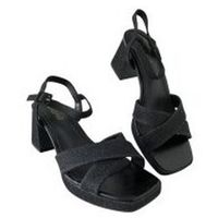 dana zapatos de tacon sandalia glitter cruzada mini tacon para mujer