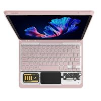 royal bailey jt-x510-1 funda con bluetooth teclado para samsung tab s9 fe 109 x510s9 11 x710s8 11 x700s7 11 t870 rosa