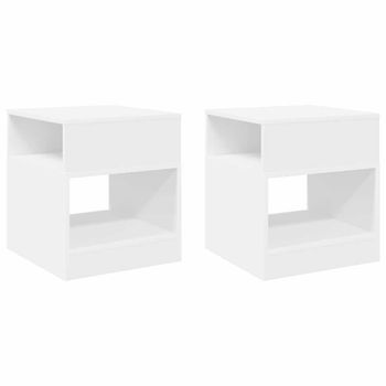 2 Piezas Mesa Auxiliar | Mesa De Apoyo 40,5 X 40 X 45 Cm Madera De Ingeniería