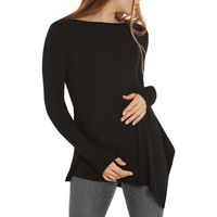 lisca blusa top asimetrico de manga larga cosy cheek para mujer