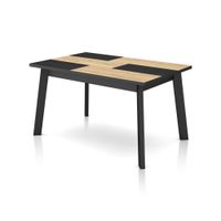 mesa de comedor fija y robusta 141x90 cm melamina negro roble negro