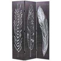biombo divisor plegable 120x170 cm plumas blanco y negro vidaxl