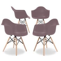 silla de comedor - diseno escandinavo - patas de madera - pack de 4 - nordika topo