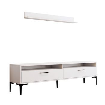 Mueble Tv Con Estante Estambul Blanco