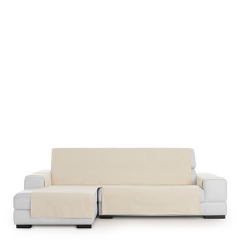 Funda De Sofá Crubre Sofá Chaise Longue 100% Algodón Mirando De Frente Izquierda Crudo 240 Cm