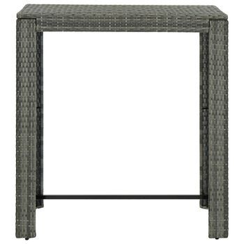 Mesa Alta Para Jardín | Mesa De Exterior Ratán Sintético Gris 100x60,5x110,5 Cm