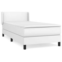 cama tapizada 203x93x88 cm vinilo - blanco