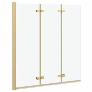 Mampara De Ducha Plegable Dorado 130 X 138 Cm Vidaxl