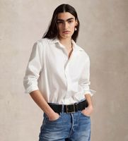 polo ralph lauren para mujer 211968219001 camisa de algodon oversize blanco l casual manga larga
