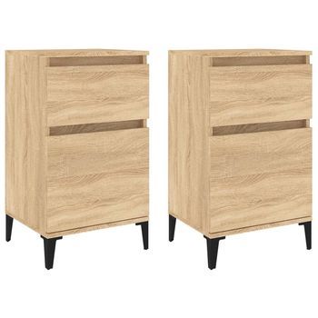 Mesitas De Noche 2 Uds Color Roble Sonoma 40x35x70 Cm