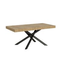 mesa extensible 90x180284 cm famas roble natural estructura antracita