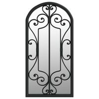 espejo de jardin hierro negro para uso exterior 70x30 cm vidaxl