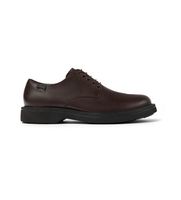 camper para hombre k100998-002 zapatos de piel norman marron 45 plano cordones casual
