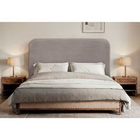 dhome cabecero marron curvo tapizado en pana 140cm con altura 70cm para pared acustico absorbente cabezal cama dormitorio marron 140cm