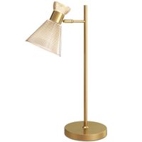 homcom lampara de mesa moderna con pantalla de vidrio regulable ambar y satinado casquillo e27 oro   aosom espana