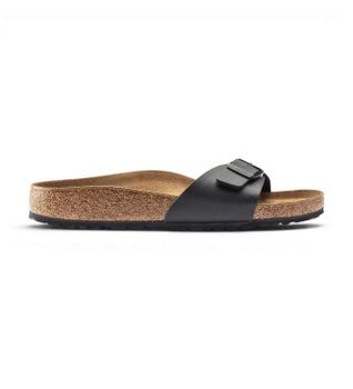 Birkenstock para hombre. 40791 Sandalias Madrid (Ajuste Regular) negro (46), Plano, Ninguno, Casual