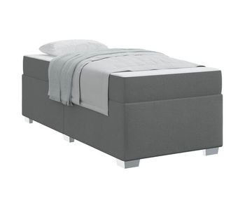 Estructura de cama individual para adultos con colchón gris oscuro 80 x 200 cm tela