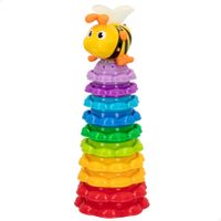 torre apilable musical abeja hablante con 10 flores 25x10x29 cm multicolor