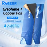 disipador de calor rageer m2 2280 ssd grafeno  cobre con almohadilla termica para refrigeracion nvmesata de alto rendimiento facil instalacion paquete de 25