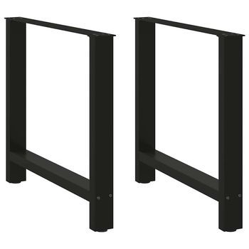 Patas Para Mesa De Comedor Negras (2 Unidades, 70 X 72-73 Cm, Acero) Vidaxl