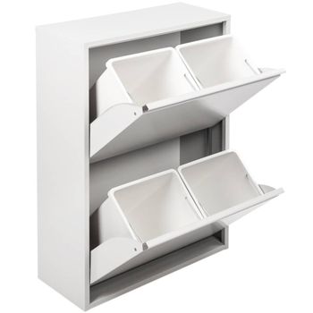 Basura en metal blanco 60x25x92.5h cm