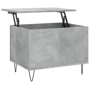 Mesa De Café - Mesa De Centro Madera Contrachapada Gris Hormigón 60x44,5x45 Cm