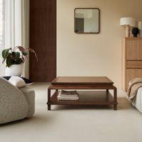 mesa de centro cuadrada de acacia maciza