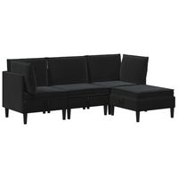 juego de muebles de salon 4 uds negro terciopelo vidaxl