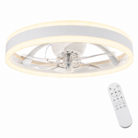 m mimotec ventilador de techo led retractil blanco con aspas transparentes motor dc silencioso mando a distancia luz regulable para interiores