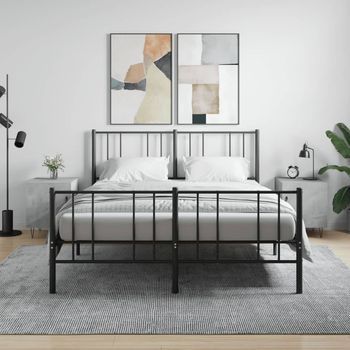 Mesitas De Noche (2 Uds) - Mueble Para Dormitorio - Madera De Ingeniería - Gris Hormigón (40x40x50cm)