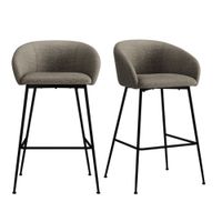 silla de bar de tela marrone x2